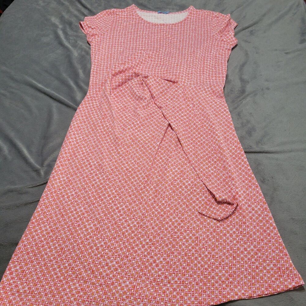 JMclaughlin Dress Women Medium Shirt Pink Stretch Catalina Cloth Hip Tie Comfort